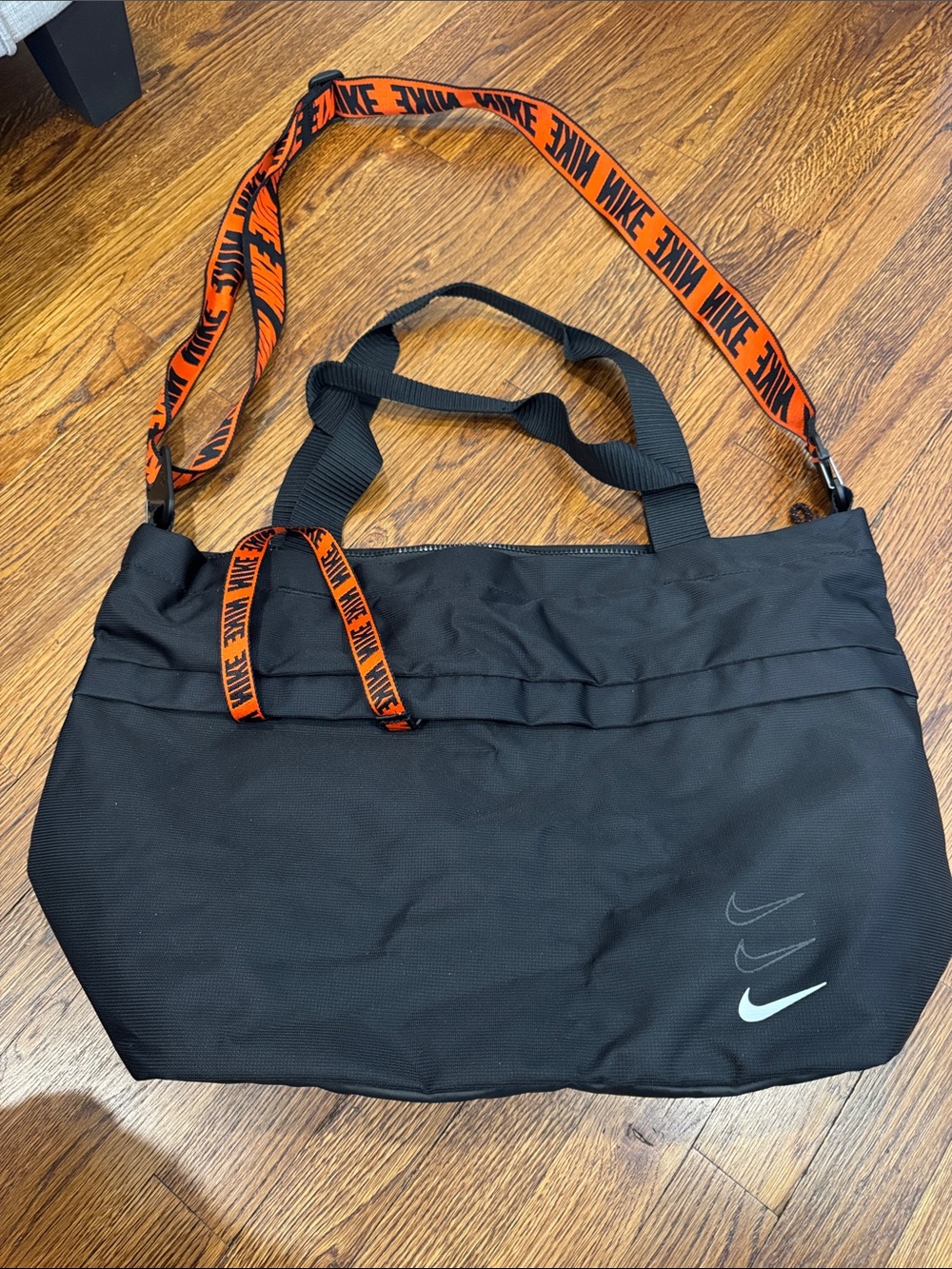 Nike Black Tote with Orange Branded Strap